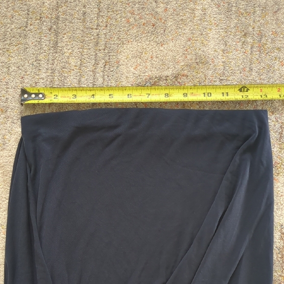 1. State Blue Asymmetrical Ruched Wrap Midi Skirt - Picture 5 of 6